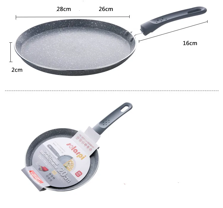 

18cm 22cm 26CM 10 inch Smoke-free Ceramic stone layer Fry Pan Non Stick Skillet Omelet Pan Al-Mn alloy Bottom Cooking Pan