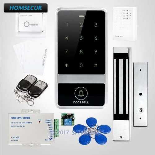 

HOMSECUR 125Khz RFID Access Control System+Backlight ID Access Control System With Waterproof 280KG Magnetic Lock