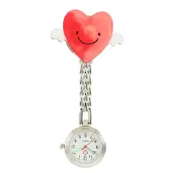 Часы для медсестры медицинские часы в форме сердца кулон акриловый нагрудный карман часы Серебро Круглый доктор кварцевый Шарм