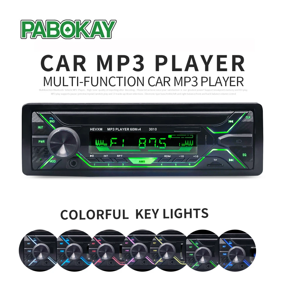 

Car Radio 1din Autoradio Aux Input Receiver Bluetooth Stereo Radio MP3 Multimedia Player Support FM/MP3/WMA/USB/SD Card