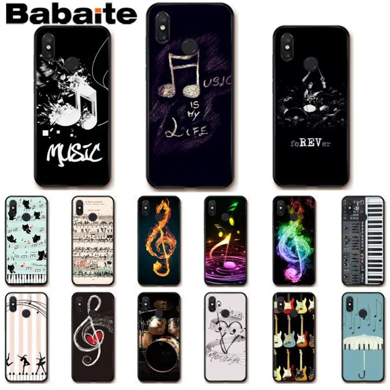 Мягкий силиконовый черный чехол для телефона Babaite Music Is My Love xiaomi mi 8se 6 mi8lite note2 note3 mix2