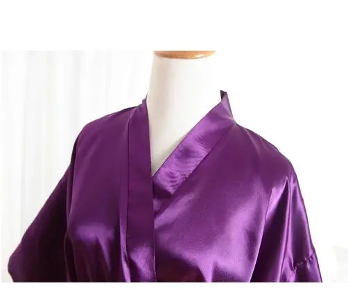 Sexy Large Size Faux Silk Satin Night Kimono Robe Short Bathrobe Wedding Bride Bridesmaid Robes Dressing Gown WY-01 women sleepwear bride robes silk robe