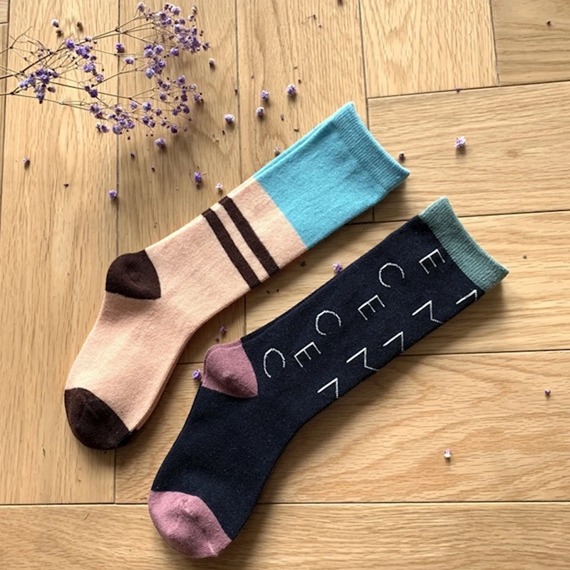 

2019 Children's Letter Stripped Cotton Knee-Highs Socks Kids Boys Girls Long Tube Fashion Student Socks for Children Boys Girls