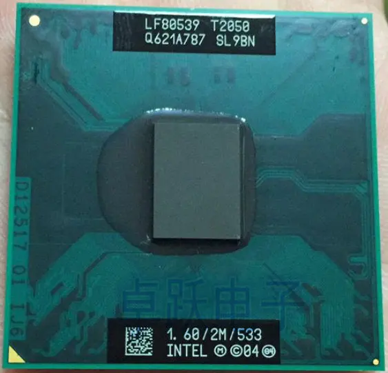 Процессор intel Core 2 Duo T2050 ЦП Мб кэш-памяти/1 6 ГГц/533/двухъядерный процессор Socket 478 для