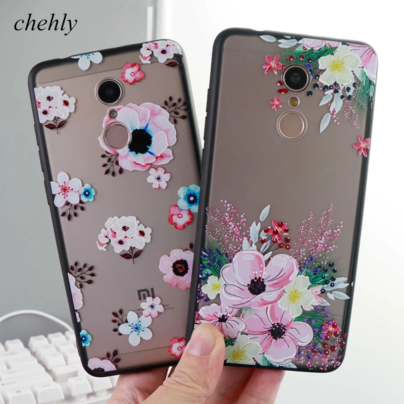 

Fashion Flower Phone Case for Xiaomi Redmi Note 4 5 6 X A Plus Pro A2 Lite Cases Soft Silicone Fitted Phone Covers Accessories