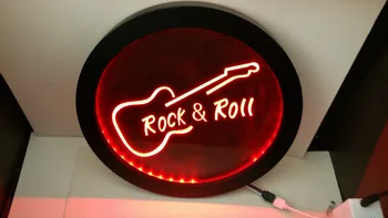 

Rock and Roll Guitar Music RGB led MultiColor the wireless control beer bar pub club neon light sign Special gift