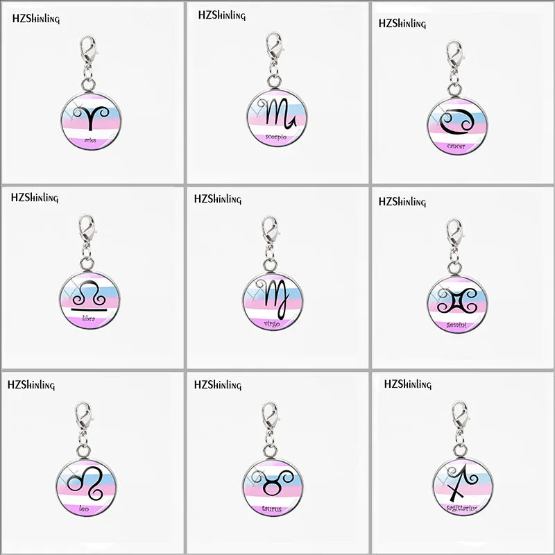 

Fashion Cancer Zodiac Signs Stainleaa Steel Round Charms Jewelry Gemini Aries Scorpio Scales Birthday Gifts Astrology Jewelry