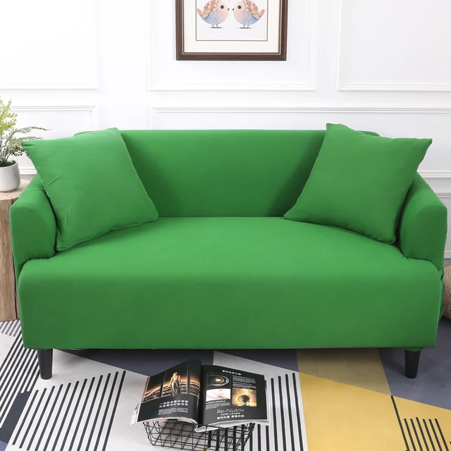 Bright Green Color Spandex Slipcovers Sofa Cover Elastic Wrap Bright Green Color Spandex Slipcovers Sofa Cover Elastic Wrap All Inclusive Shaped