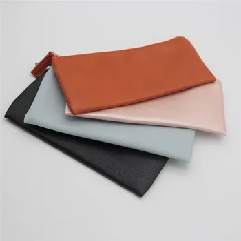 

Hot Sale Soft Pencil Case Pen Bag Waterproof Durable Coin Holder Cosmetic Makeup Pouch Hand bag For Kids Stationery Pu Leather