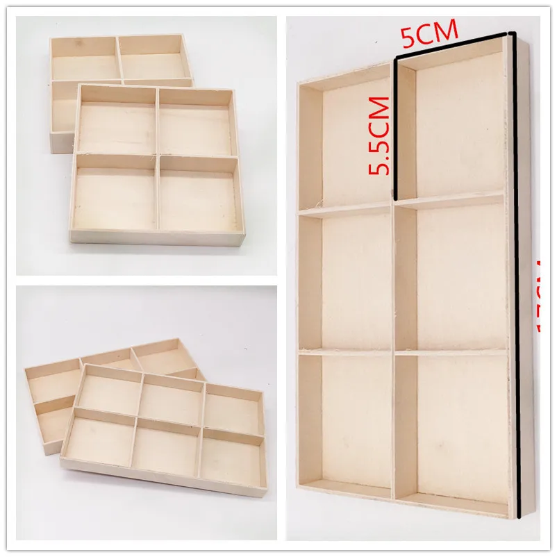 

Desk Organizer Divided Storage Box Display Tray for Small Items Miniature Plant Jewelry Craft Stationary Wooden Drawer Organizer