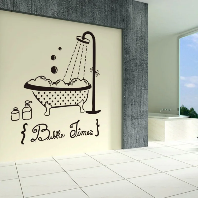 Shower Wall Stickers Bathroom Glass Door Stickers Cute Children Shower