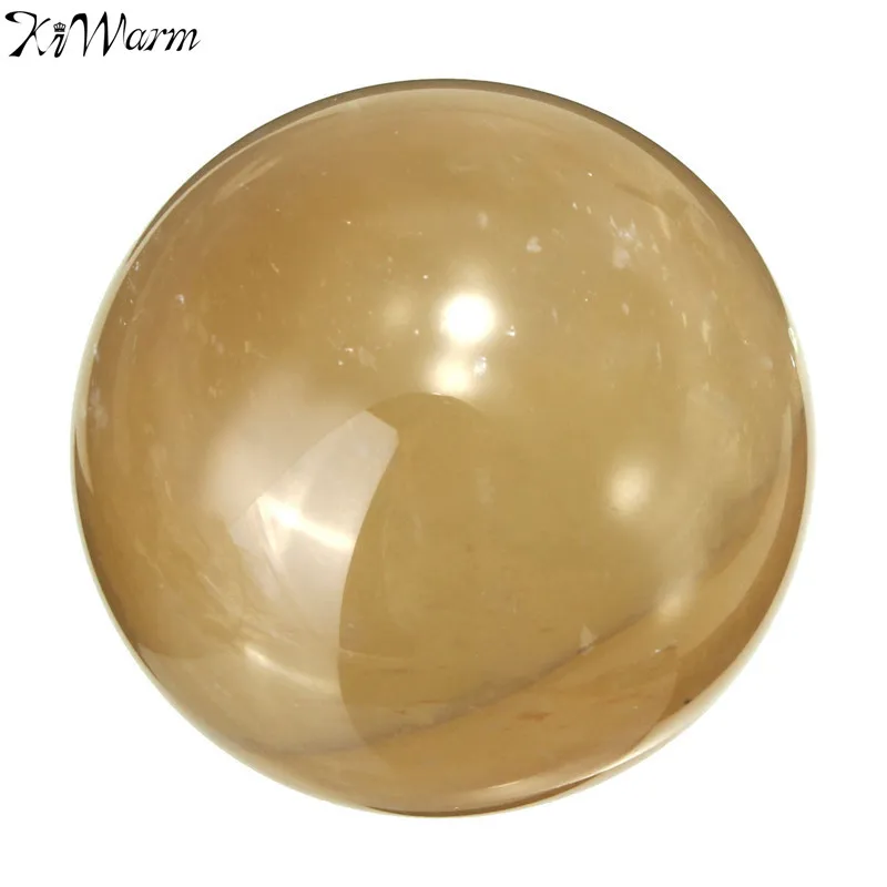 

KiWarm 40mm Luck Natural Citrine Quartz Crystal Sphere Ball Stone Healing Gemstone Home Office Decor Crafts Gift No Stand