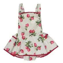 Princess Strawberry Romper Floral Jumpsuit Newborn Girls Baby Romper Tutu Dress Outfits