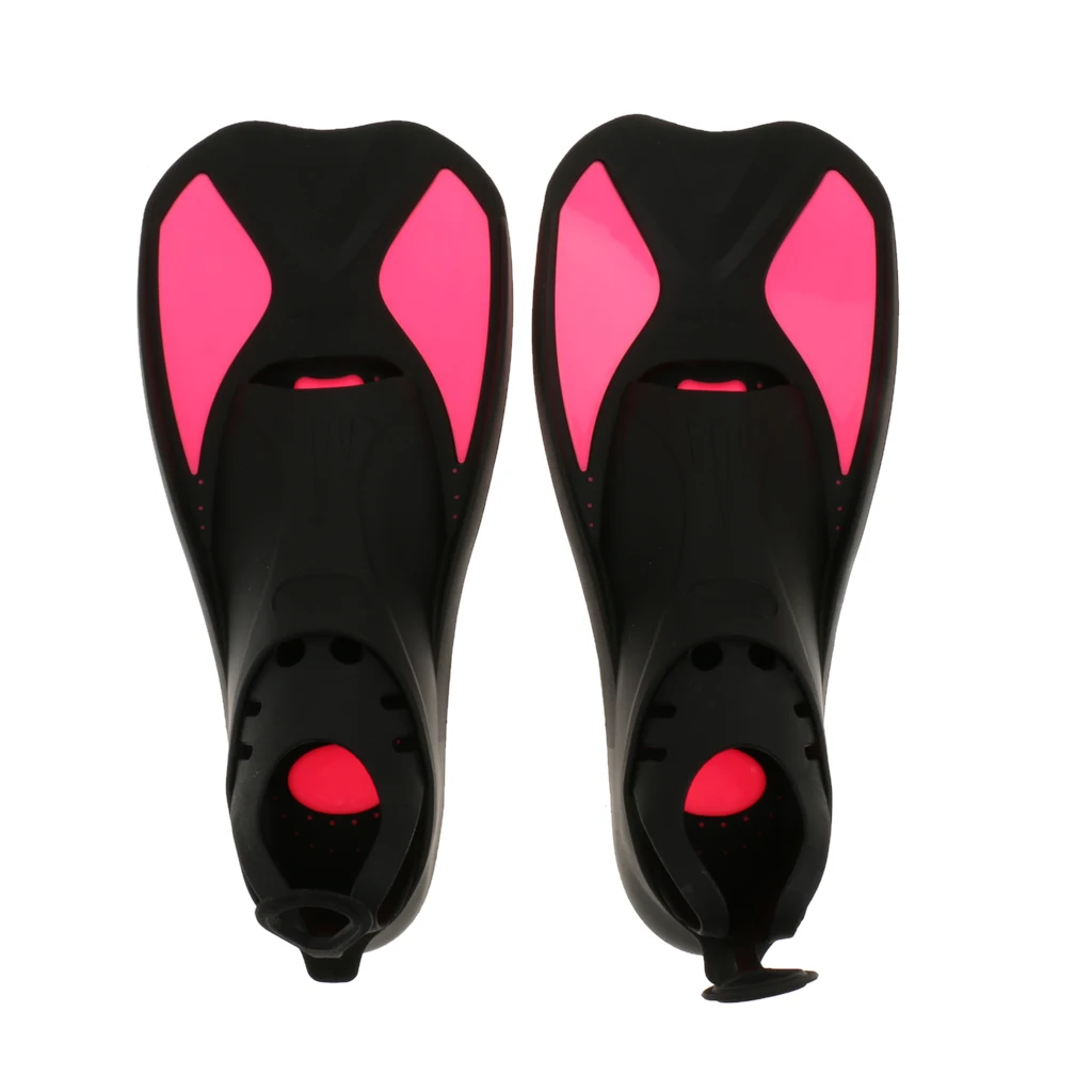 Unisex Adult Kids Full Foot Short Swimming Fins Scuba Diving Swim Training Flippers Snorkeling Water Sports Fin XXS/XS/S/M/L/XL