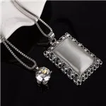 Модное женское серебряное длинное ожерелье-чокер, массивное ожерелье с нагрудником, ожерелье с кристаллами, колье, женское ювелирное массивное ожерелье