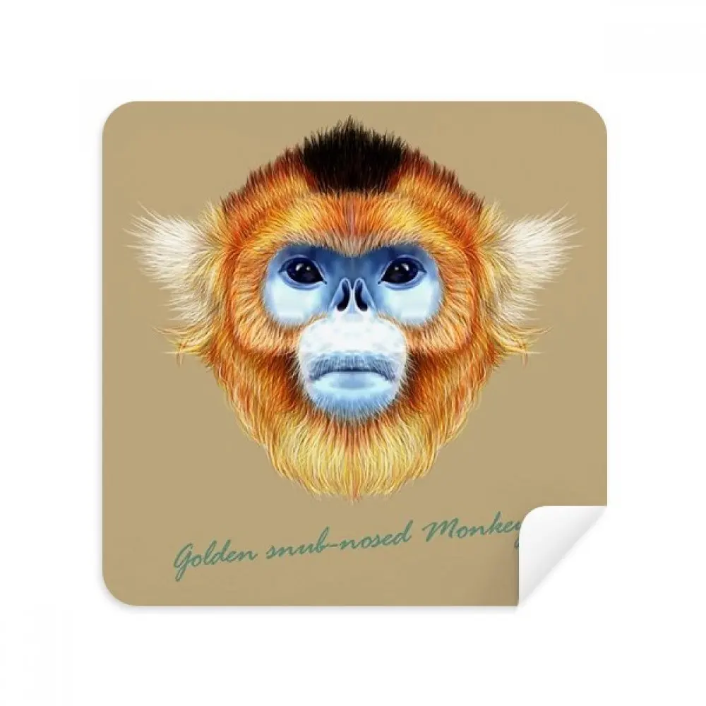 

Golden Snub-nosed Monkey Animal Glasses Cleaning Cloth Phone Screen Cleaner Suede Fabric 2pcs