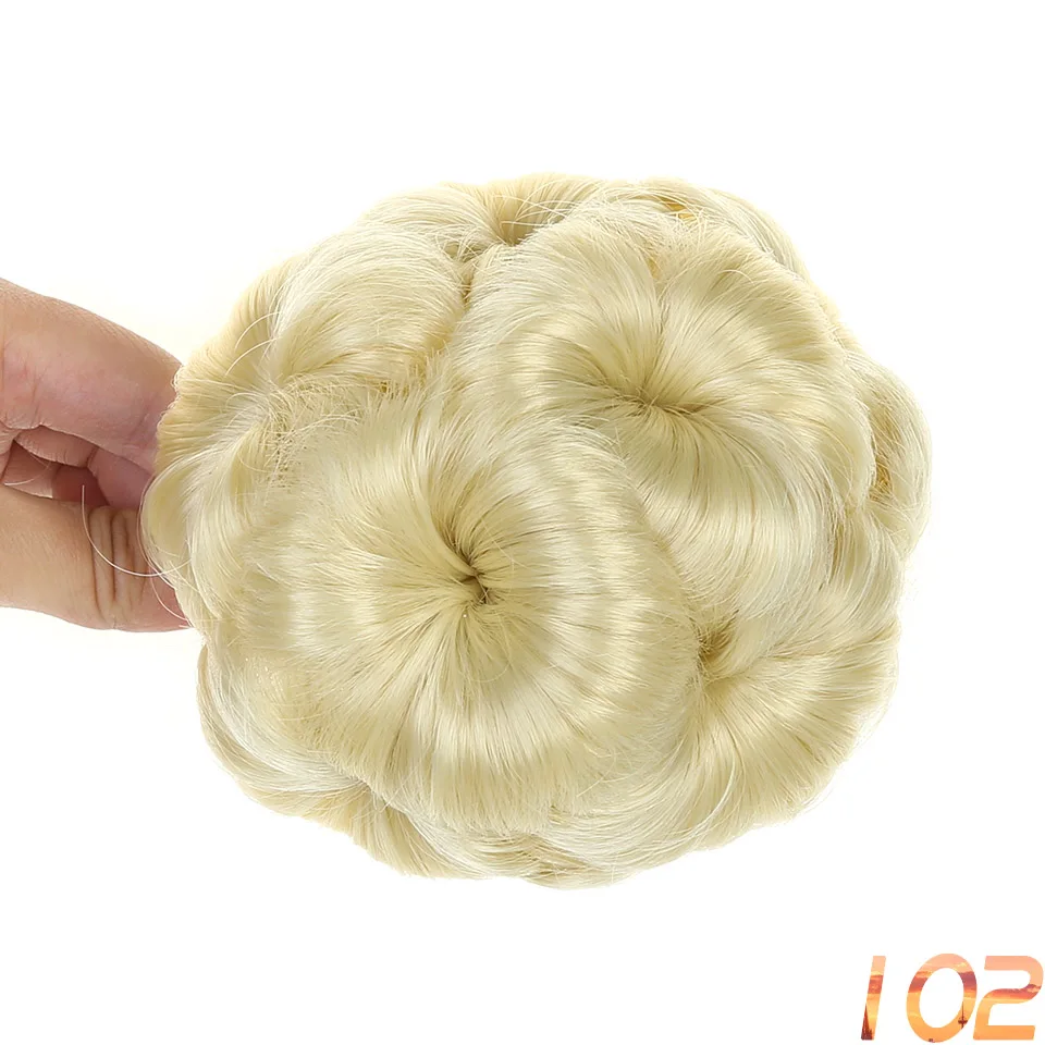 WTB женские шиньон волосы синтетические высокотемпературные волокна шиньон цветы стиль булочка пончик клип в наращивание волос - Цвет: 102
