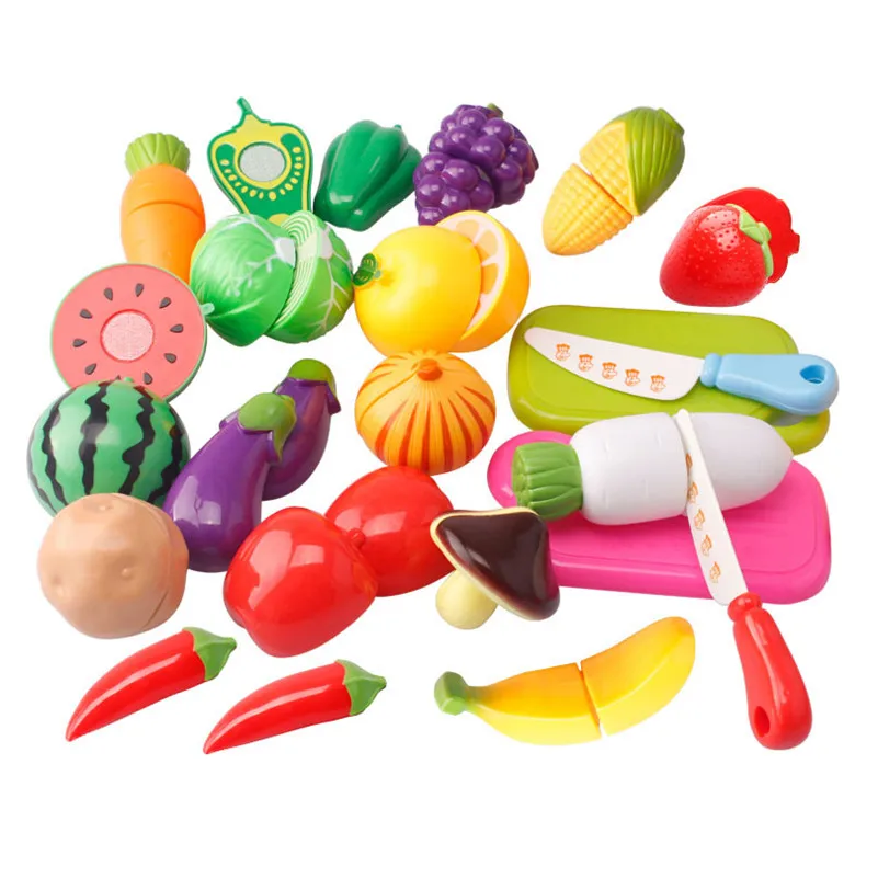 6-20Pcs Kitchen Toys Pretend Play Cooking Cutting Fruit Vegetable Food Cocina De Juguete Plastic For Children Girls | Игрушки и хобби