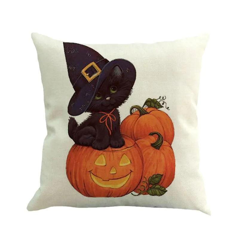 

45x45cm Halloween Pumpkin Ghost Witch Ghoul Pillow Case Square Pillowcase Home Pillow Cover Case Home Office Decorative Product