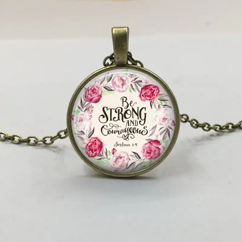 Best Gift Set Women's Custom Locket Closure Pendant Necklace Joshua 1.9 Bible Quote Included Free Chain Best Gift Set Women's Custom Locket Closure Pendant Necklace Joshua 1.9 Bible Quote Included Free Chain