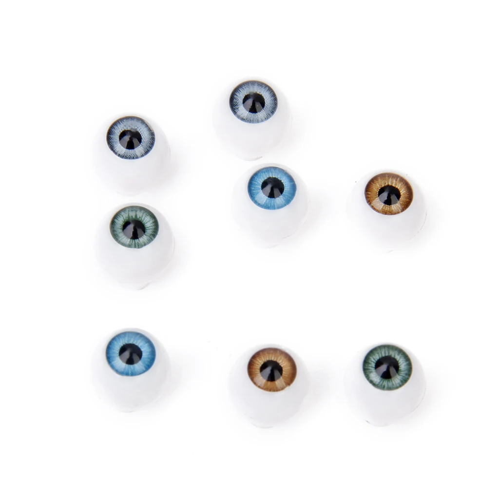 8Pieces 10mm Round Plastic Acrylic Doll Eyes Eyeballs For Doll Bear Parts DIY Accessories