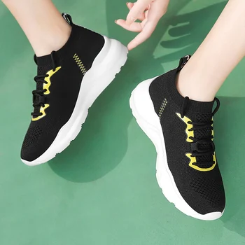 

Leader Show Woman Shoes Flyknit Lace-up Solf Women Sneakers Brand Spring Sport Shoes Zapatos Mujer Woman Athletic Shoes Rubber