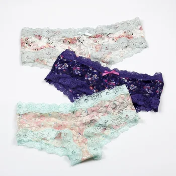 

New Arrival Voplidia Underwear Floral Print Flower Women Sexy Panties Sexy Lingerie Pink Hipster Briefs Panty Boyshorts PM014