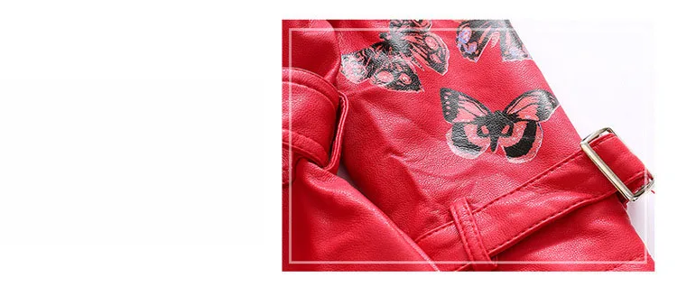 Christmas butterfly pattern children PU leather kids jackets girls trend coats jackets thick autumn winter jackets for girls   4 5 6 7 8 9 10 11 12 13 14 15 years little big girls  kids girl coat girl jacket leather 2017  trench coat 10 (2)