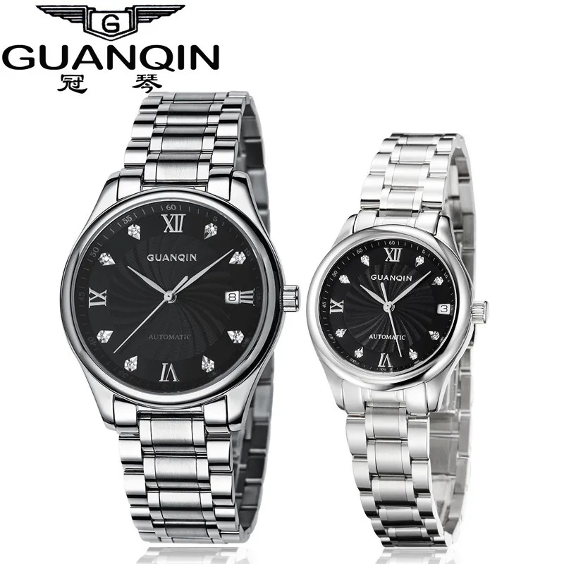 GUANQIN Luxury Lovers Watch Top Brand Women Men Watches Waterproof Sapphire Crystal 316L Stainless Steel Couple Watches 2 Pieces (3)