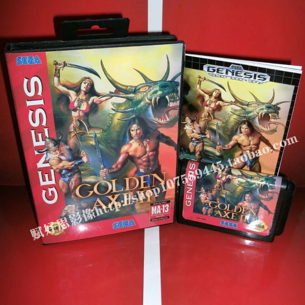 Игра sega MD-Golden Axe 2 II с коробкой и руководством для 16 бит игровой картридж sega MD система Megadrive Genesis
