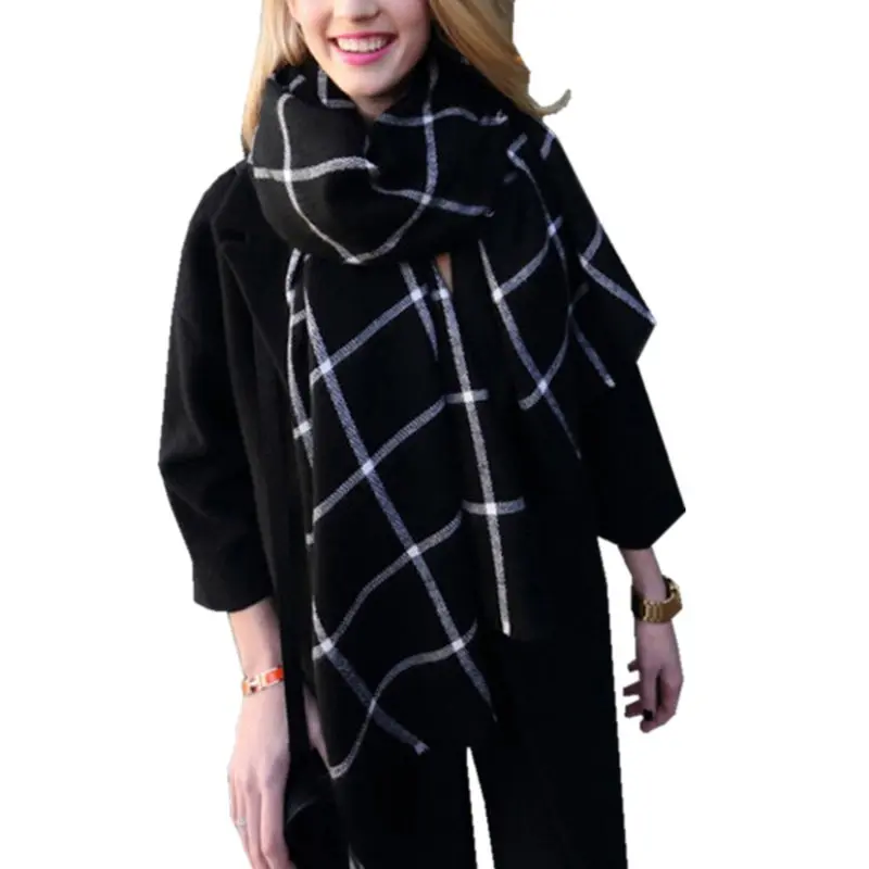 New Fashion Winter Scarf Women Plaid font b Tartan b font Wraps Luxury Brand Womens Scarves