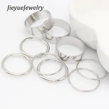 1 Набор/9 шт Простой Классический Гладкий широкий тонкий набор колец Золотой Серебряный тон модное кольцо ювелирные изделия