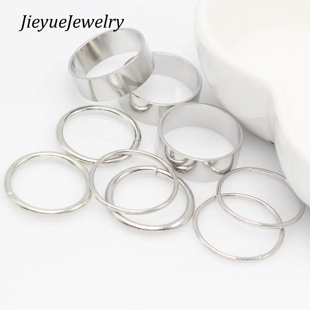 

1 Set / 9 pcs Simple CLassic Smooth Wide Thin Ring Set Gold Silver Tone Fashion Ring Jewelry