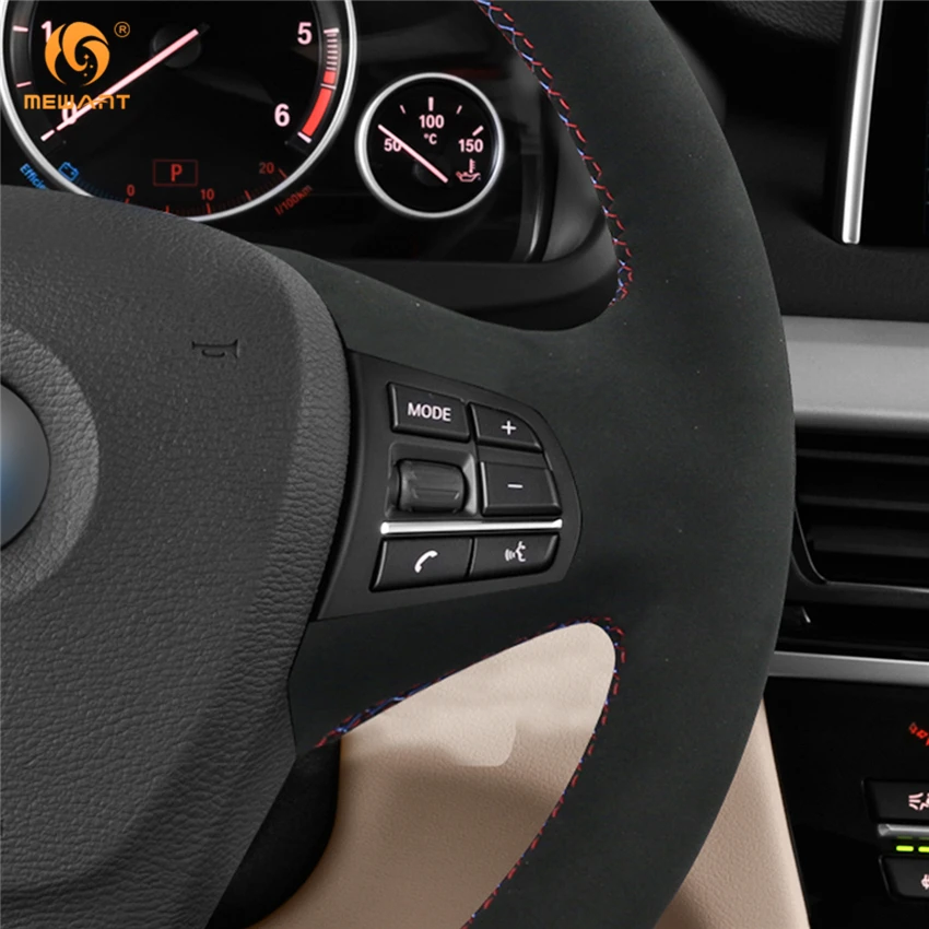 MEWANT черный кожаный черная замша рулевого колеса автомобиля крышки для BMW F25 X3 2011- F15 X5 интерьерные аксессуары Запчасти