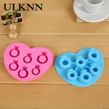 ULKNN Diamond Ring Cake Mould Baking Tools Non Stick Six Case Security Food Grade Silicone Easy Clean Diamond Ring Ice Mold food security
