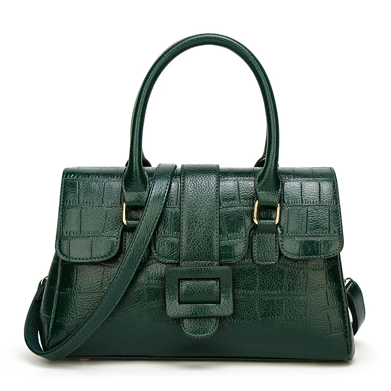 BARHEE, роскошная женская большая кожаная сумка, сумки-тоут, крокодилы, женские сумки через плечо, Большая Элегантная Модная ручная сумка, подушка черного цвета - Цвет: Army green