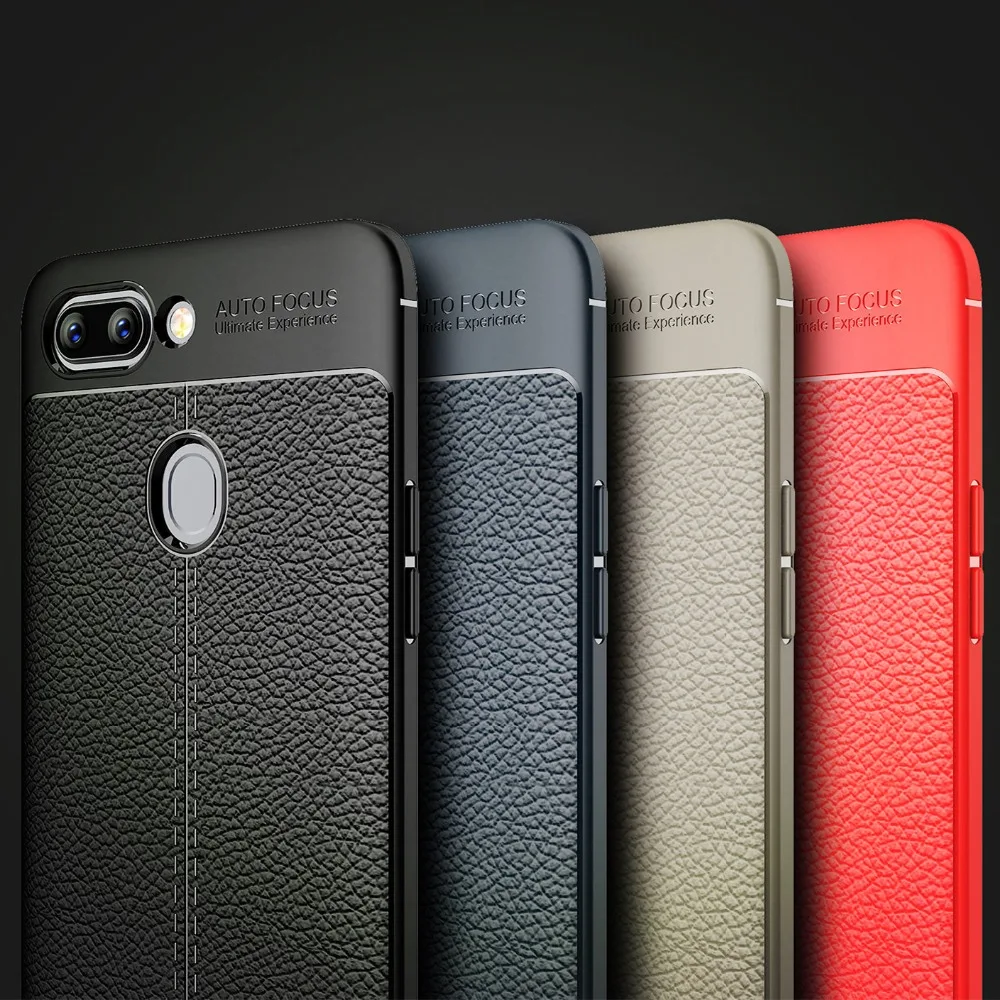 Phone Case For OPPO R15 Luxury TPU Silicone Imitation Leather Cover for |