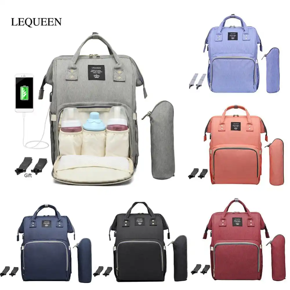 lequeen mummy maternity nappy diaper bag large capacity baby bag travel backpack