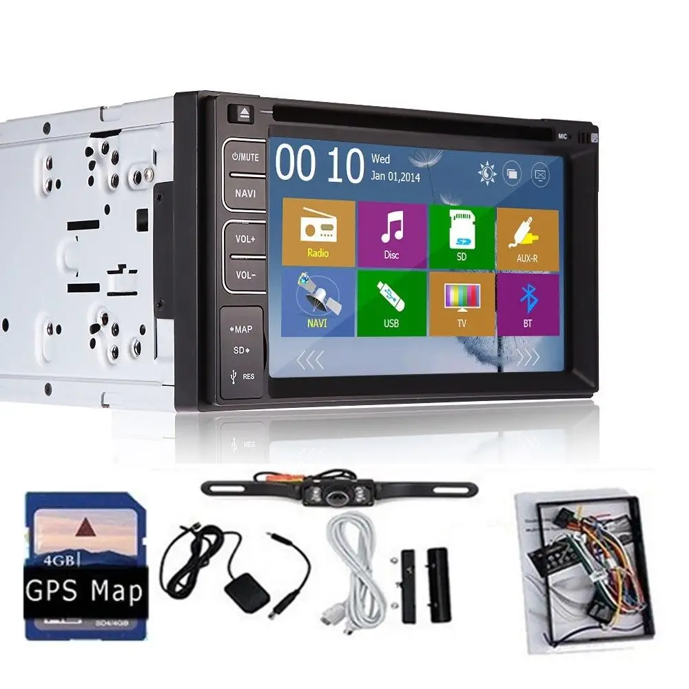Бесплатная Камера Автомобиля DVD GPS Навигация Два 2DIN Автомобилей Стерео Радио