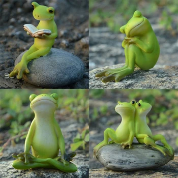 Cute Resin Frog Statue – Garden & Home Decor Ornament 1