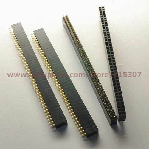 2x40 Pin 2.54mm spacing double row female socket header rectangular connector receptacle
