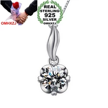 OMHXZJ Wholesale jewelry heart woman kpop fashion star AAA Zircon 925 sterling silver NO Chain Necklace pendant Charms PE16