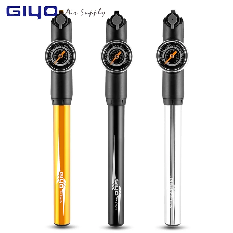 

High Pressure Bike Pump Portable Hand Extractable Hose Bike Pump with Gauge Ball Needle Tire Inflator Air Bike Bicycle Pumps