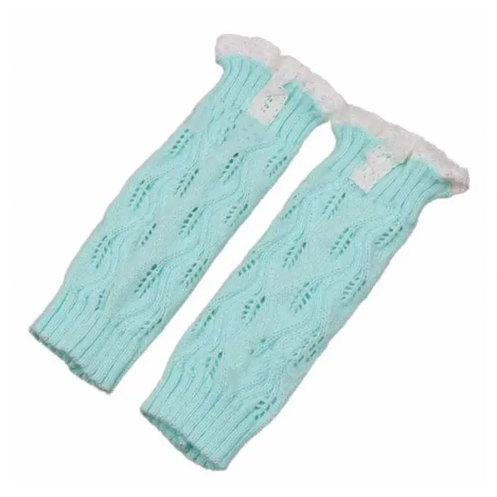 Модные вязаные крючком гетры для девочек с кружевной отделкой в виде листьев; гетры с манжетами; носки; FJ88