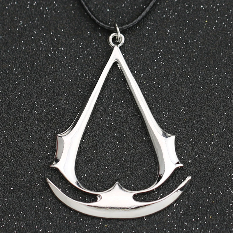 Ожерелье Assassins Creed, игра Altair Ezio Connor Desmond, серебро, золото, якорь, кожаный веревочный браслет с подвеской, ювелирные изделия для мужчин и женщин