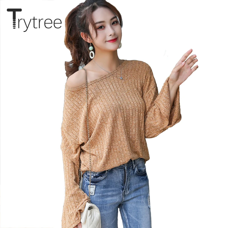 Trytree Spring Summer t shirt Women Regular Polyester