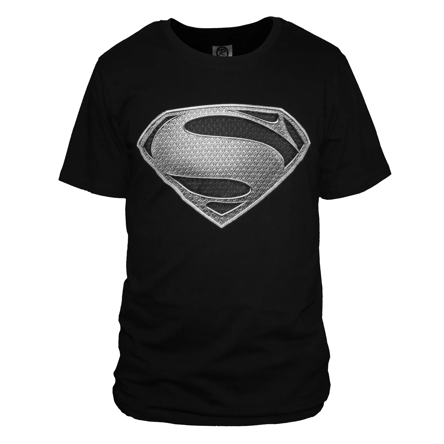 Superman Superhero Print Tee Shirt Top Black T Shirts Short Sleeve