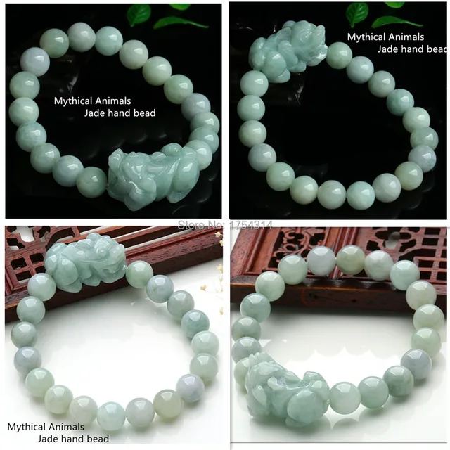 Burma A Cargo Jade Pi Xiu Beads Bracelet Hand On 10mm Bead Burma A Cargo Jade Pi Xiu Beads Bracelet Hand On 10mm Bead