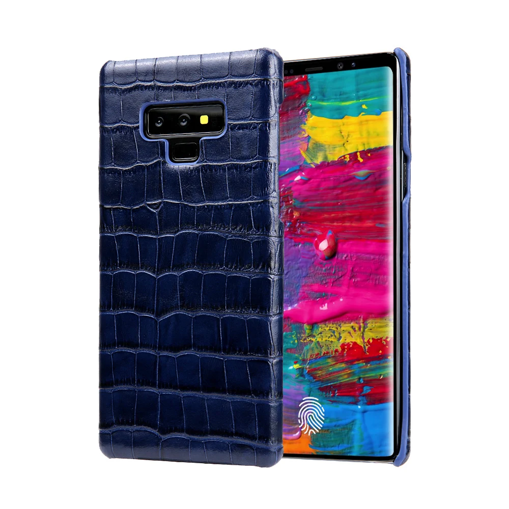 Note9 роскошный чехол из натуральной кожи для samsung Galaxy Note 9 чехол из крокодиловой воловьей кожи Модный чехол для samsung Note 9 чехол