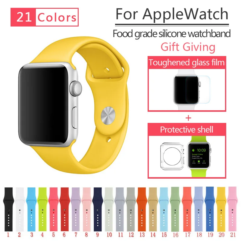 Silicone watchbands With Connector Adapter For Apple font b Watch b font Strap 38mm 42mm iWatch